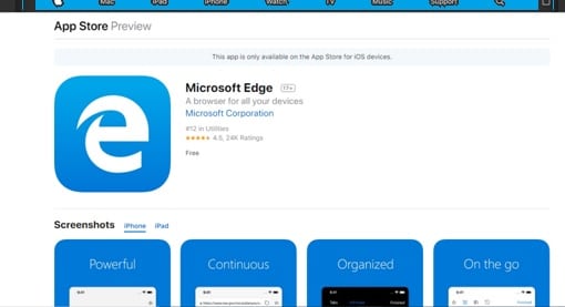 Microsoft Edge app